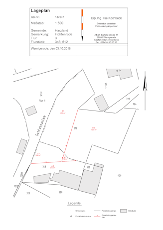 Lageplan Zerlegung